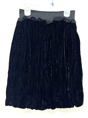 Womens Velvet Bubble Mini Skirt S Black Dark Coquette Romantic Goth Twee Glam